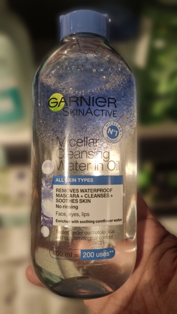 micelar water in oil garnier